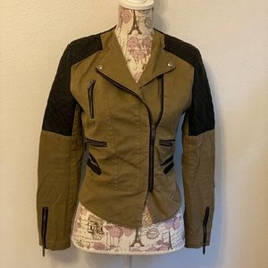 Army green jacket with black